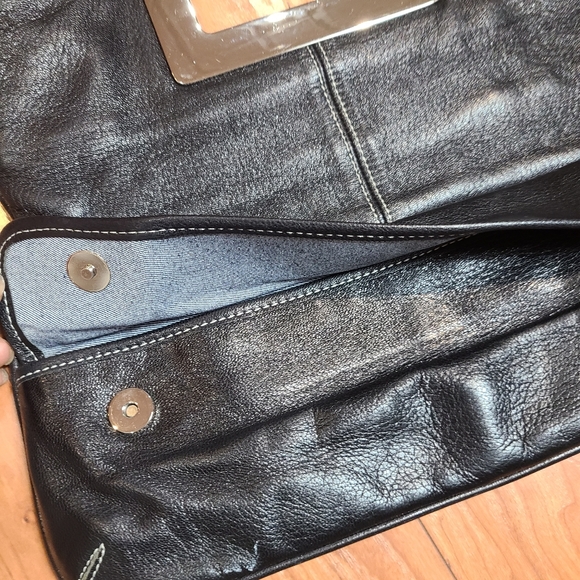 Christopher Kon fold over clutch bag with silver - Picture 3 of 3